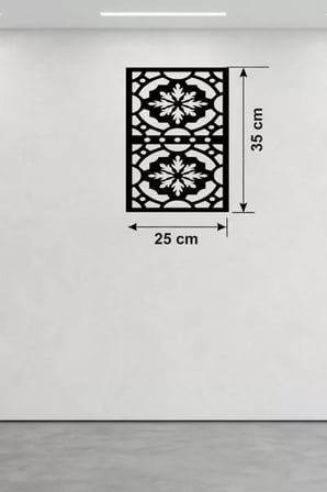 Kar Tanesi ve Barok Desenli Ahşap Duvar Tablosu - 25x35 cm Lazer Kesim Pano