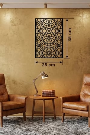 Selçuklu Yıldızı Temalı Ahşap Duvar Tablosu - 25x35 cm Lazer Kesim Dekoratif Pano