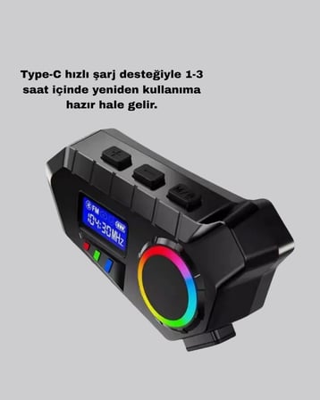 İthalat® Motosiklet Günlük Kullanım İçin Bluetooth Hoparlör Disk Kilidi Seti