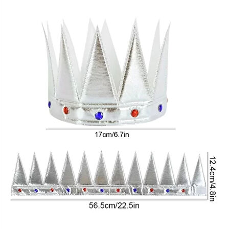 Yumuşak Gümüş Kral Tacı 55 cm