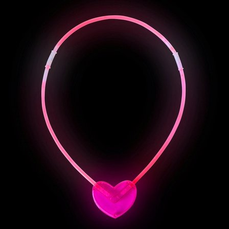 Mey İthalat® Karanlıkta Yanan Glow Kalp Şekilli Kolye 6 Renk 6 Adet