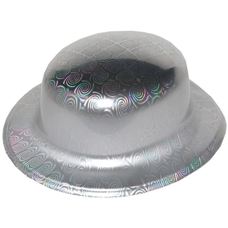 Mey İthalat® Gümüş Renk Hologramlı Plastik Yuvarlak Melon 27x24 cm