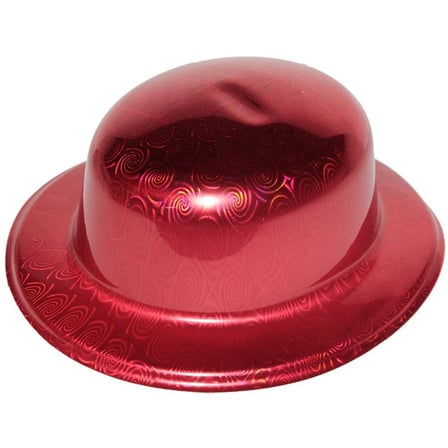 Mey İthalat® Kırmızı Renk Hologramlı Plastik Yuvarlak Melon 27x24 cm