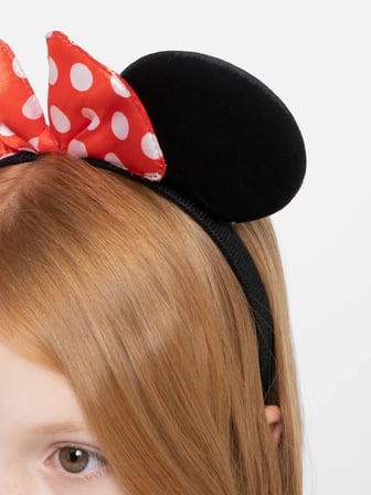 Mey İthalat® Kırmızı Fiyonklu Minnie Mouse Taç Fare Tacı Kafa Bandı
