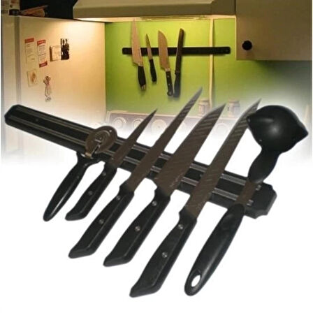 CEYLAN ADAM  Mıknatıslı Paslanmaz Duvar Bıçak Askısı Standı 55 Cm Aparat