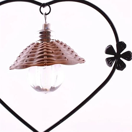 CEYLAN ADAM  Pilli Işıklı Romantik Çift Tema Büyük Boy Dekoratif Ahşap Biblo