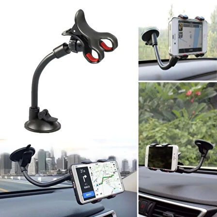 CEYLAN ADAM   Akrobat Cama Sabitlenen Güçlü Vakumlu 360 Derece Dönen Tüm Modellere Uyan Oto Telefon Tutucu