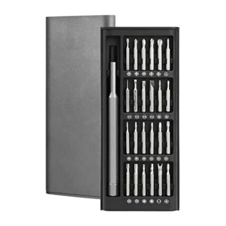 25 Parça 24 farklı uçlu Mıknatıslı 25 in 1  Tornavida Seti