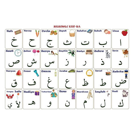 100x150 cm Statik Kağıt Elif-Ba Öğrenme Tahtası