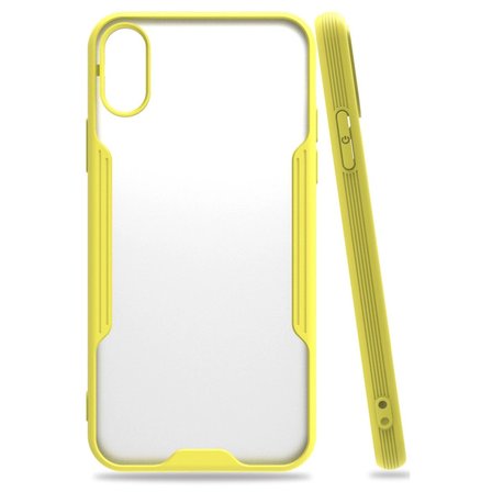 Mey İthalat®  iPhone X Kılıf Platin Silikon - Sarı