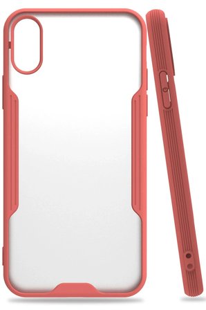 Mey İthalat®  iPhone X Kılıf Platin Silikon - Pembe