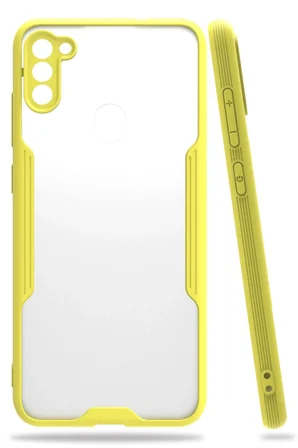 Mey İthalat®  Samsung Galaxy A11 Kılıf Platin Silikon - Sarı