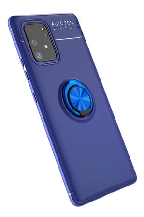 Mey İthalat®  Samsung Galaxy A91 / S10 Lite Kılıf Range Yüzüklü Silikon - Mavi