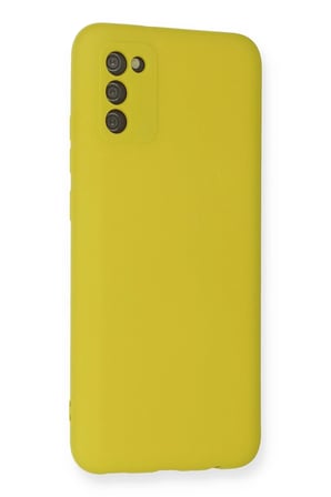Mey İthalat®  Samsung Galaxy A02S Kılıf Nano içi Kadife Silikon - Sarı