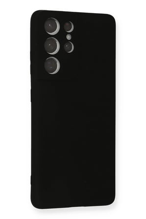 Samsung Galaxy S21 Ultra Kılıf Nano içi Kadife Silikon - Siyah