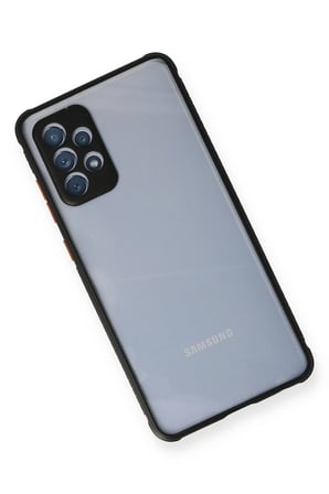 Mey İthalat®  Samsung Galaxy A72 Kılıf Miami Şeffaf Silikon - Siyah