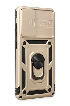 Samsung Galaxy A72 Kılıf Pars Lens Yüzüklü Silikon - Gold
