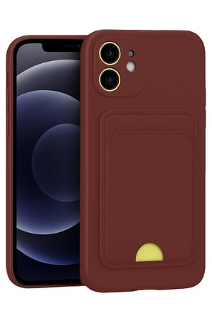 iPhone 11 Kılıf Kelvin Kartvizitli Silikon - Bordo