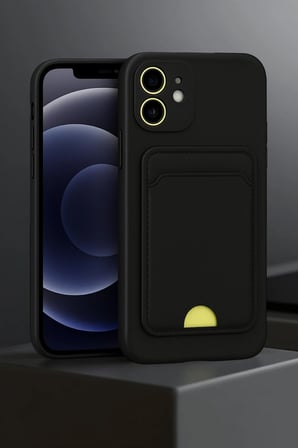 iPhone 11 Kılıf Kelvin Kartvizitli Silikon - Bordo
