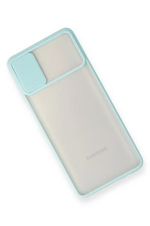 Samsung Galaxy M51 Kılıf Palm Buzlu Kamera Sürgülü Silikon - Turkuaz