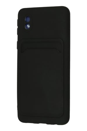Samsung Galaxy A01 Core Kılıf Kelvin Kartvizitli Silikon - Siyah