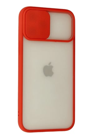 iPhone 12 Pro Max Kılıf Palm Buzlu Kamera Sürgülü Silikon - Kırmızı