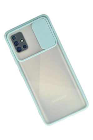 Mey İthalat®  Samsung Galaxy A71 Kılıf Palm Buzlu Kamera Sürgülü Silikon - Turkuaz