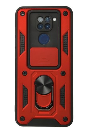 Mey İthalat®   Redmi Note 9 Kılıf Pars Lens Yüzüklü Silikon - Kırmızı