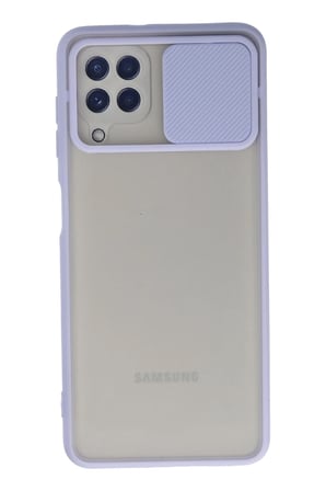 Samsung Galaxy A22 Kılıf Palm Buzlu Kamera Sürgülü Silikon - Lila