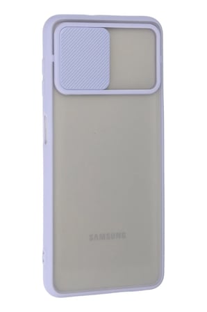 Samsung Galaxy A22 Kılıf Palm Buzlu Kamera Sürgülü Silikon - Lila