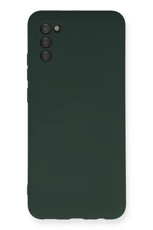 Samsung Galaxy A03S Kılıf Nano içi Kadife Silikon - Koyu Yeşil