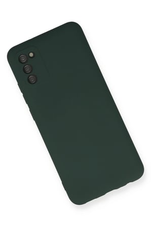 Samsung Galaxy A03S Kılıf Nano içi Kadife Silikon - Koyu Yeşil