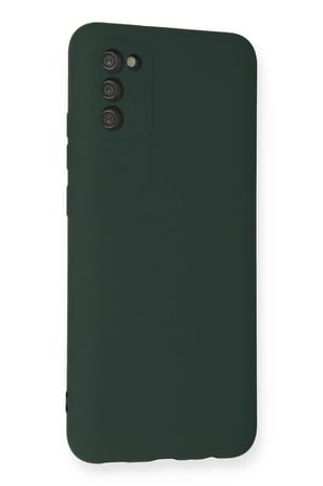 Samsung Galaxy A03S Kılıf Nano içi Kadife Silikon - Koyu Yeşil