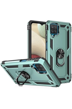 Samsung Galaxy A22 Kılıf Sofya Yüzüklü Silikon Kapak - Yeşil
