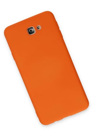Mey İthalat®  Samsung Galaxy J7 Prime Kılıf Nano içi Kadife Silikon - Turuncu