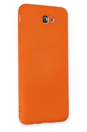 Mey İthalat®  Samsung Galaxy J7 Prime Kılıf Nano içi Kadife Silikon - Turuncu