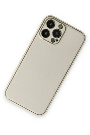 Mey İthalat®  iPhone 13 Pro Kılıf Coco Deri Silikon Kapak - Beyaz