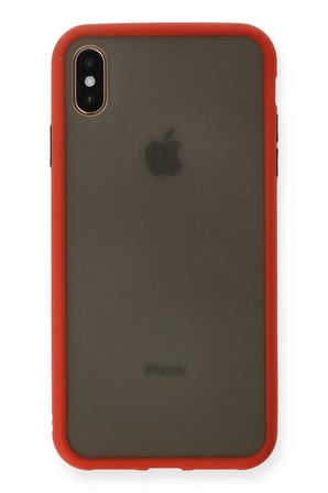 iPhone XS Max Kılıf Montreal Silikon Kapak - Kırmızı