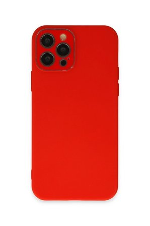 Mey İthalat®  iPhone 12 Pro Max Kılıf Lansman Glass Kapak - Kırmızı
