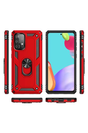 Samsung Galaxy A33 5G Kılıf Sofya Yüzüklü Silikon Kapak - Kırmızı