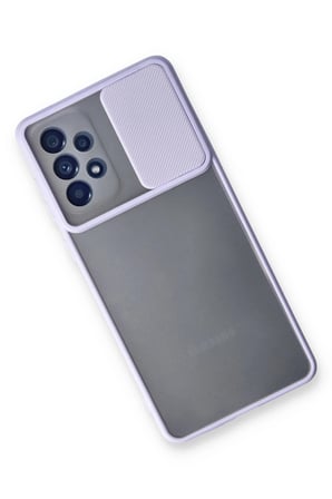 Samsung Galaxy A53 5G Kılıf Palm Buzlu Kamera Sürgülü Silikon - Lila