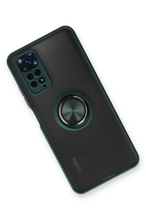 Redmi Note 11 Kılıf Montreal Yüzüklü Silikon Kapak - Yeşil