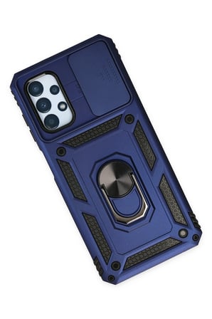 Samsung Galaxy A33 5G Kılıf Pars Lens Yüzüklü Silikon - Lacivert