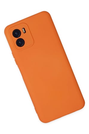 Mey İthalat®  Vivo Y15S Kılıf Nano içi Kadife Silikon - Turuncu
