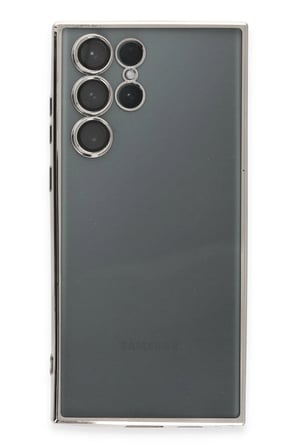 Samsung Galaxy S22 Ultra Kılıf Lensli Silikon - Gümüş