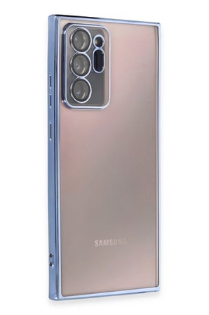 Samsung Galaxy Note 20 Ultra Kılıf Lensli Silikon - Açık Mavi