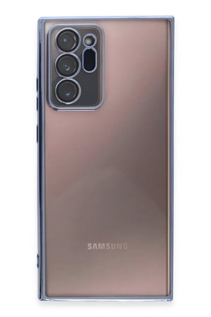 Samsung Galaxy Note 20 Ultra Kılıf Lensli Silikon - Açık Mavi
