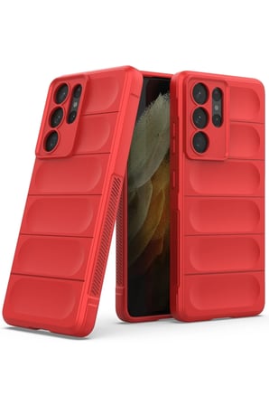 Samsung Galaxy S21 Ultra Kılıf Optimum Silikon - Kırmızı