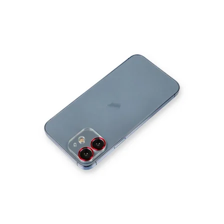 Mey İthalat®  iPhone 12 Metal Kamera Lens Koruma Cam - Kırmızı