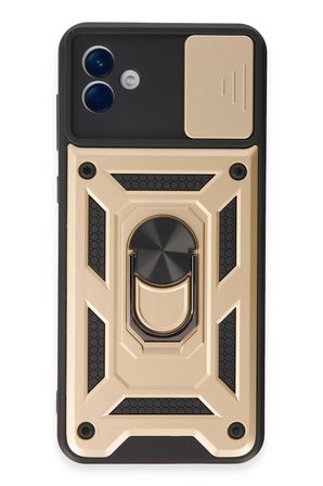 Samsung Galaxy A04E Kılıf Pars Lens Yüzüklü Silikon - Gold